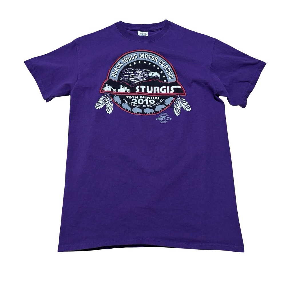 2019 Sturgis 79th Anniversary Motorcycle Rally‎ T Shirt Purple Size M 19 x 28